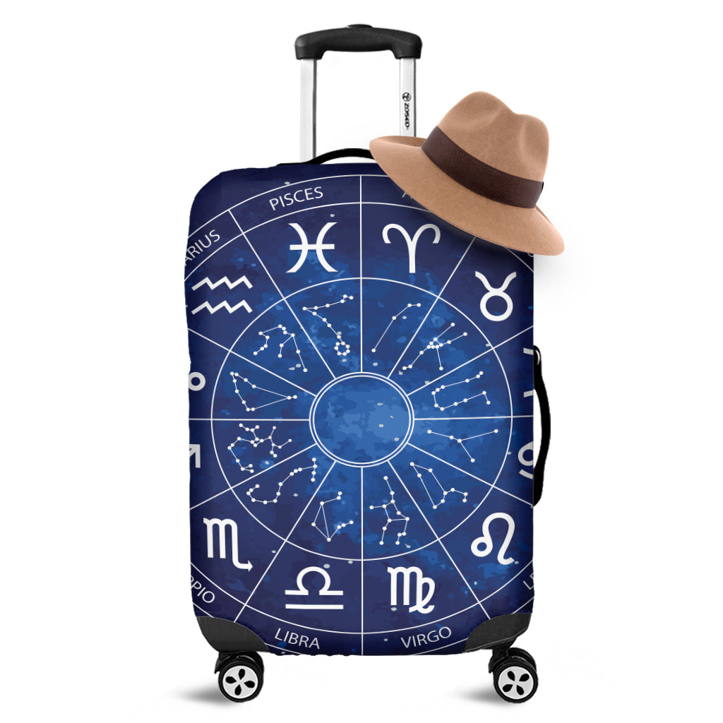 Zodiac Signs Wheel Print Luggage Cover