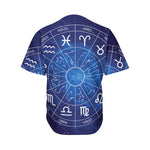 Zodiac Signs Wheel Print Men's Baseball Jersey