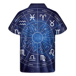 Zodiac Signs Wheel Print Men's Short Sleeve Shirt