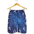 Zodiac Signs Wheel Print Men's Shorts