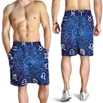 Zodiac Signs Wheel Print Men's Shorts