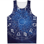 Zodiac Signs Wheel Print Men's Tank Top