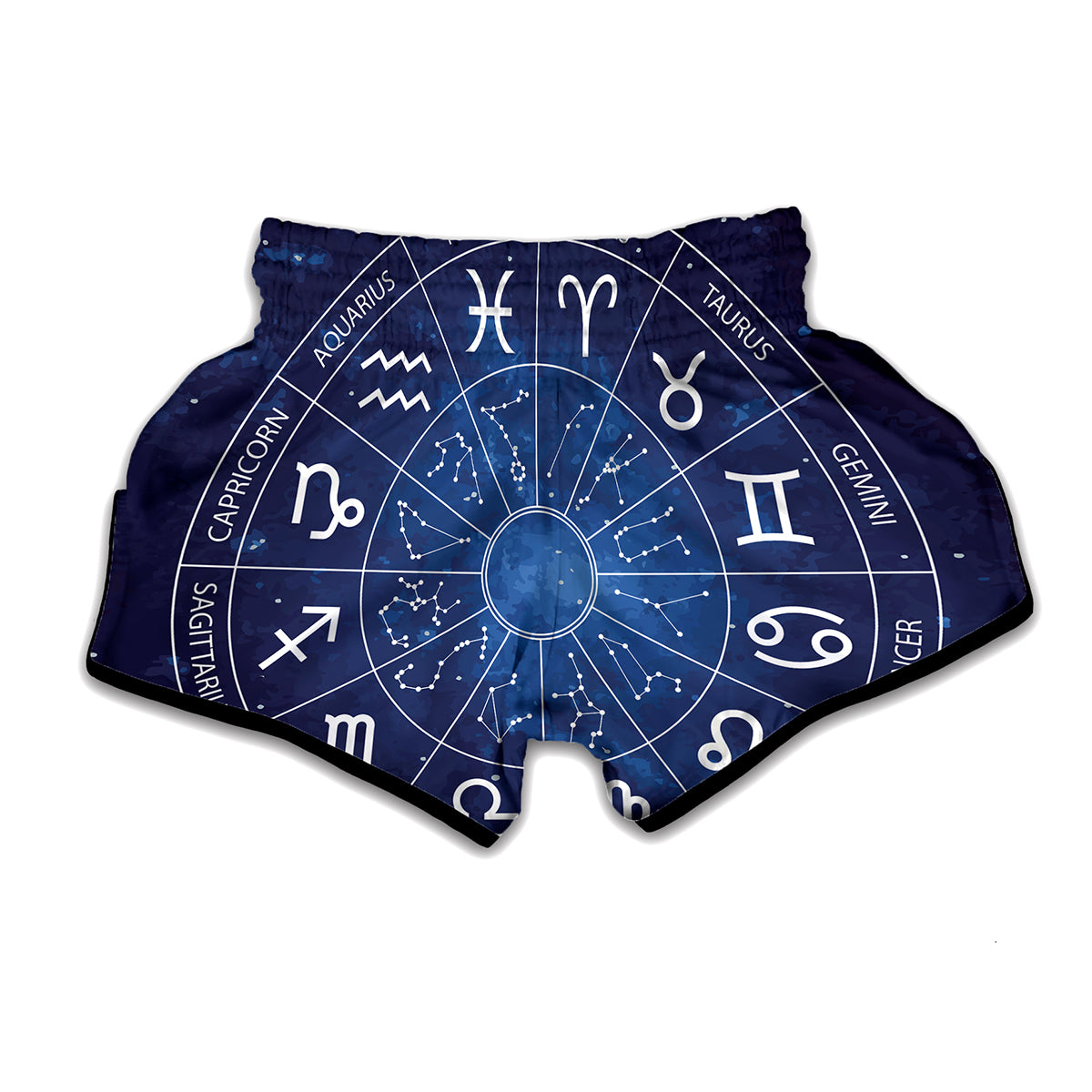 Zodiac Signs Wheel Print Muay Thai Boxing Shorts