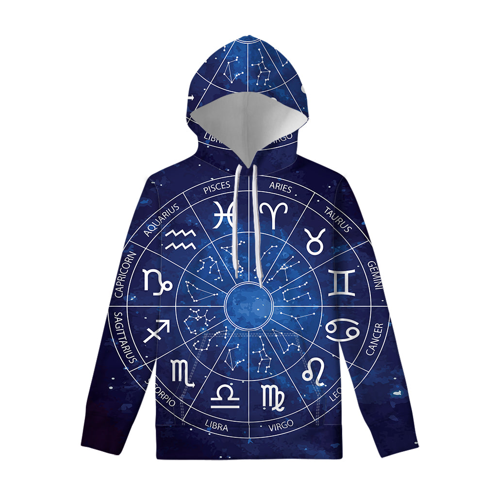 Zodiac Signs Wheel Print Pullover Hoodie