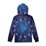 Zodiac Signs Wheel Print Pullover Hoodie