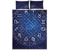 Zodiac Signs Wheel Print Quilt Bed Set