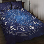 Zodiac Signs Wheel Print Quilt Bed Set