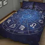Zodiac Signs Wheel Print Quilt Bed Set