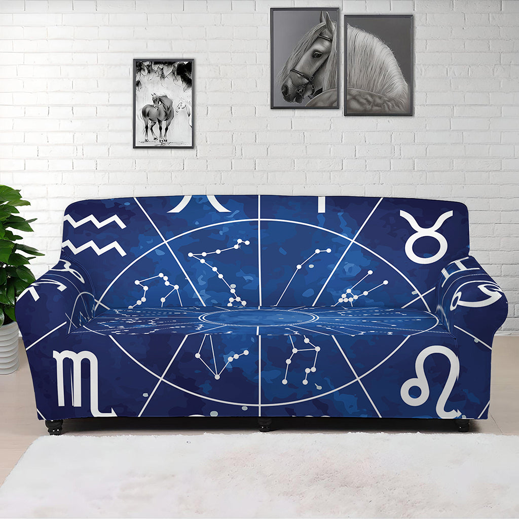 Zodiac Signs Wheel Print Sofa Cover