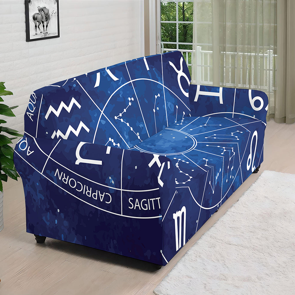 Zodiac Signs Wheel Print Sofa Cover