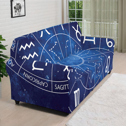 Zodiac Signs Wheel Print Sofa Cover