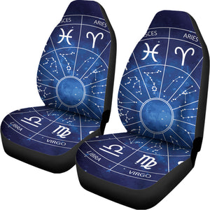Zodiac Signs Wheel Print Universal Fit Car Seat Covers