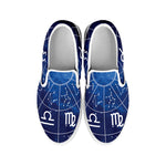 Zodiac Signs Wheel Print White Slip On Shoes