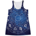 Zodiac Signs Wheel Print Women's Racerback Tank Top