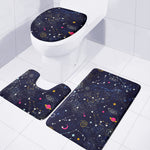 Zodiac Star Signs Galaxy Space Print 3 Piece Bath Mat Set
