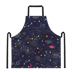 Zodiac Star Signs Galaxy Space Print Apron