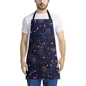 Zodiac Star Signs Galaxy Space Print Apron