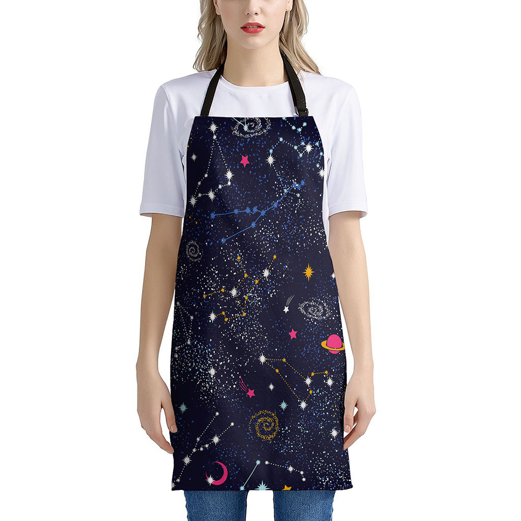 Zodiac Star Signs Galaxy Space Print Apron