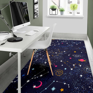 Zodiac Star Signs Galaxy Space Print Area Rug GearFrost