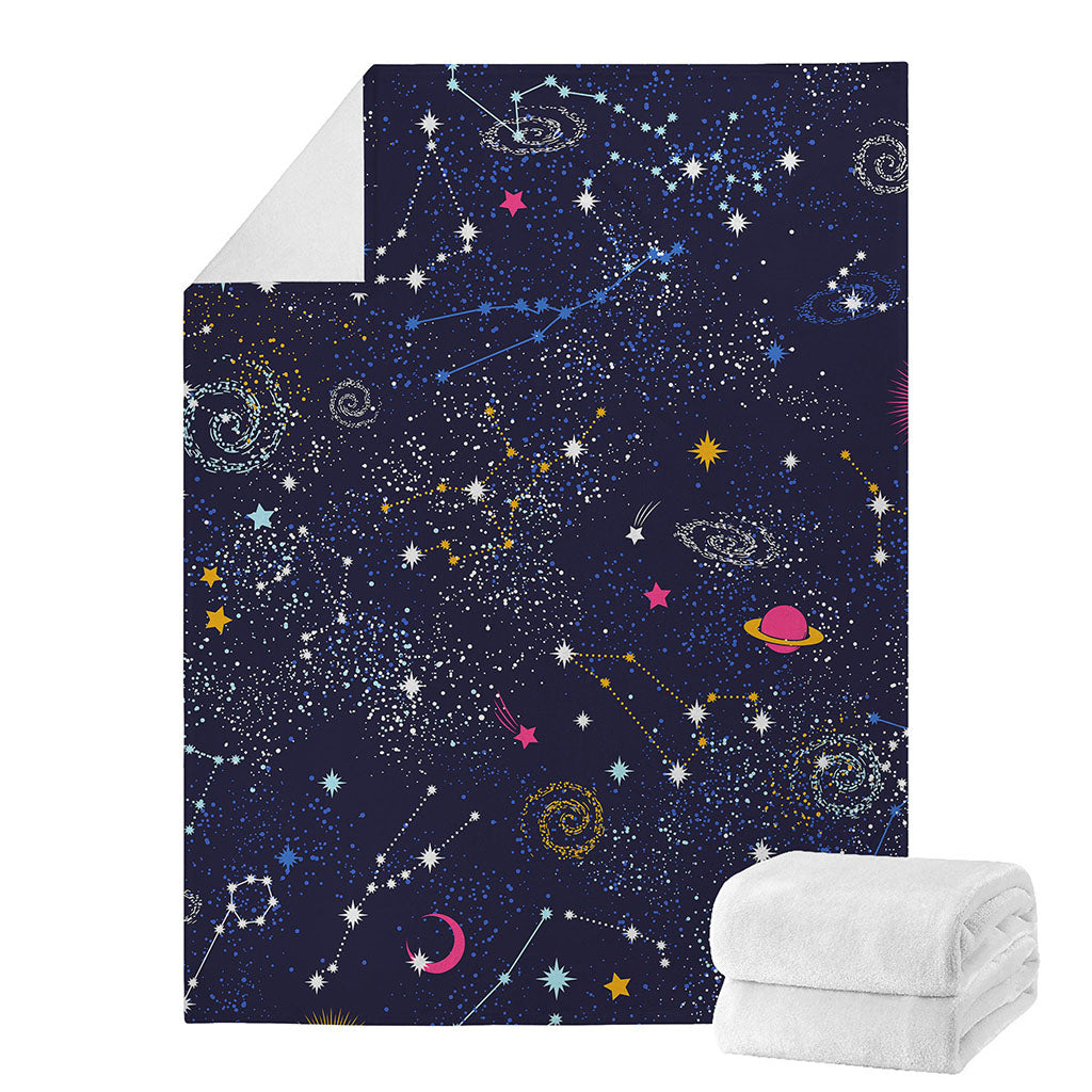 Zodiac Star Signs Galaxy Space Print Blanket