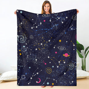 Zodiac Star Signs Galaxy Space Print Blanket