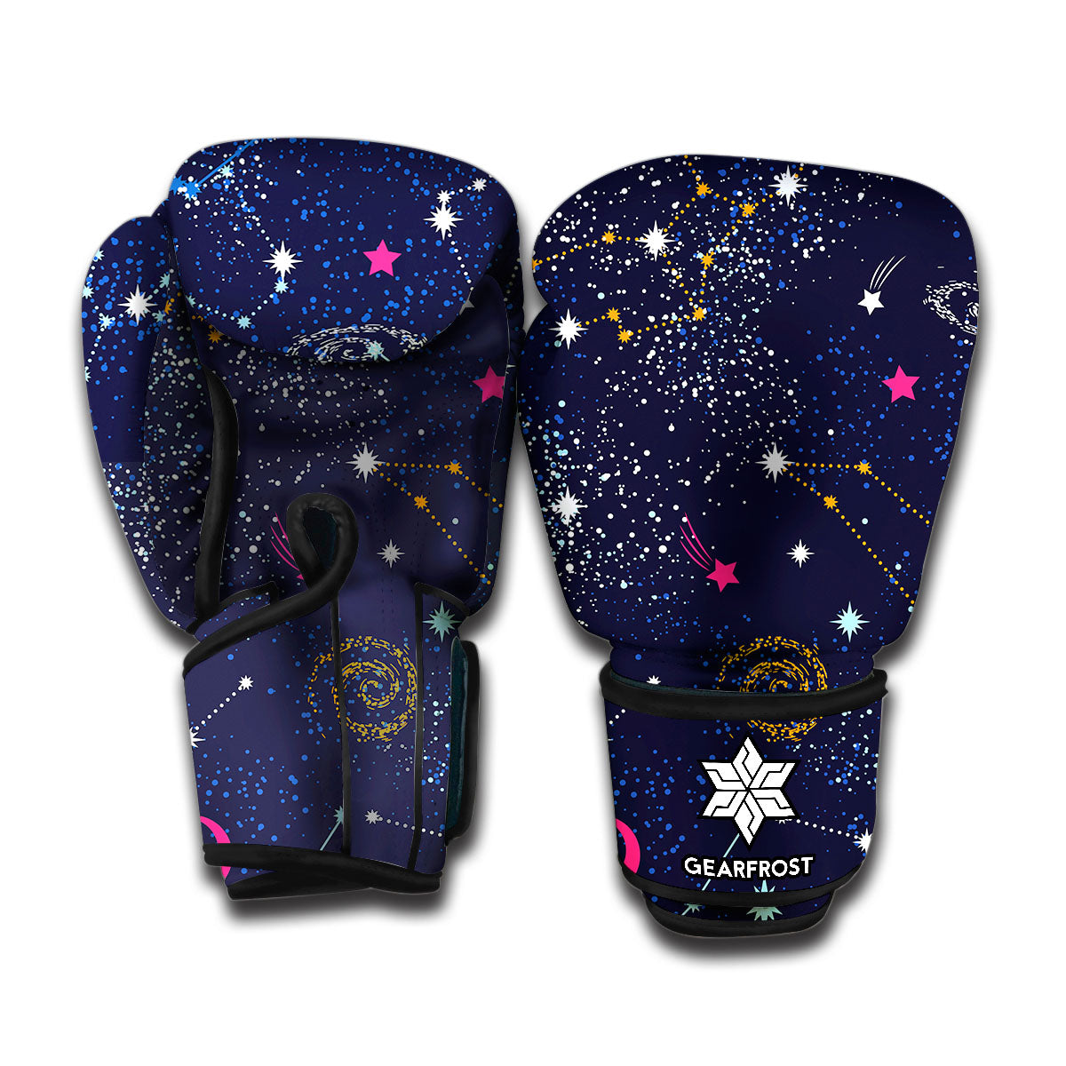 Zodiac Star Signs Galaxy Space Print Boxing Gloves