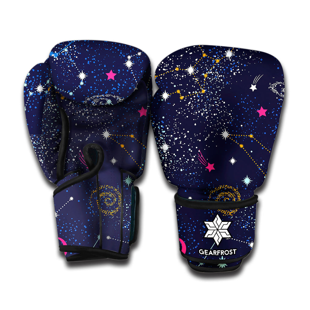 Zodiac Star Signs Galaxy Space Print Boxing Gloves