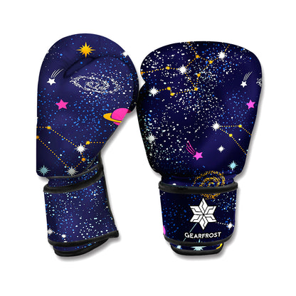 Zodiac Star Signs Galaxy Space Print Boxing Gloves