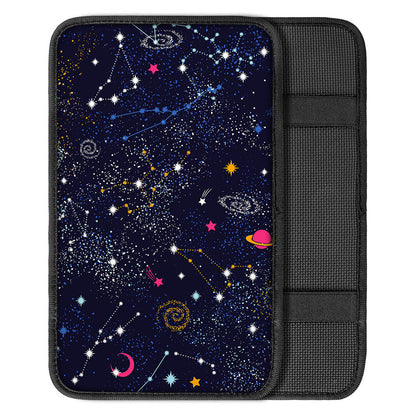 Zodiac Star Signs Galaxy Space Print Car Center Console Cover