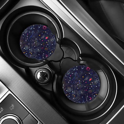 Zodiac Star Signs Galaxy Space Print Car Coasters
