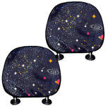Zodiac Star Signs Galaxy Space Print Car Headrest Covers