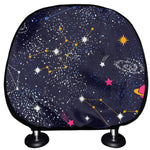 Zodiac Star Signs Galaxy Space Print Car Headrest Covers