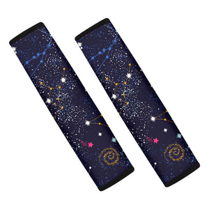 Zodiac Star Signs Galaxy Space Print Car Seat Belt Covers