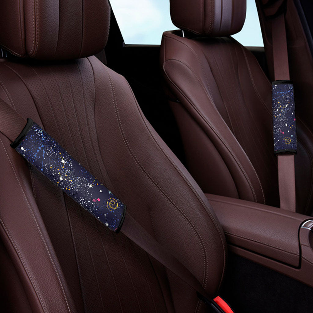 Zodiac Star Signs Galaxy Space Print Car Seat Belt Covers
