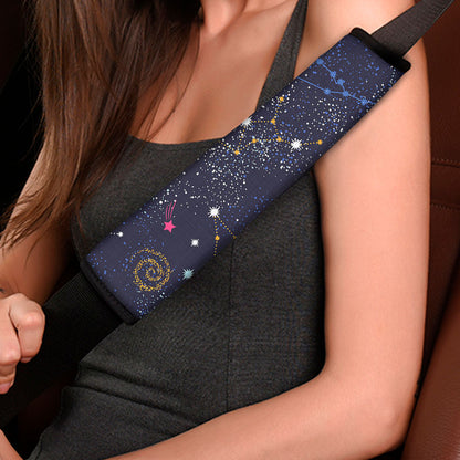 Zodiac Star Signs Galaxy Space Print Car Seat Belt Covers