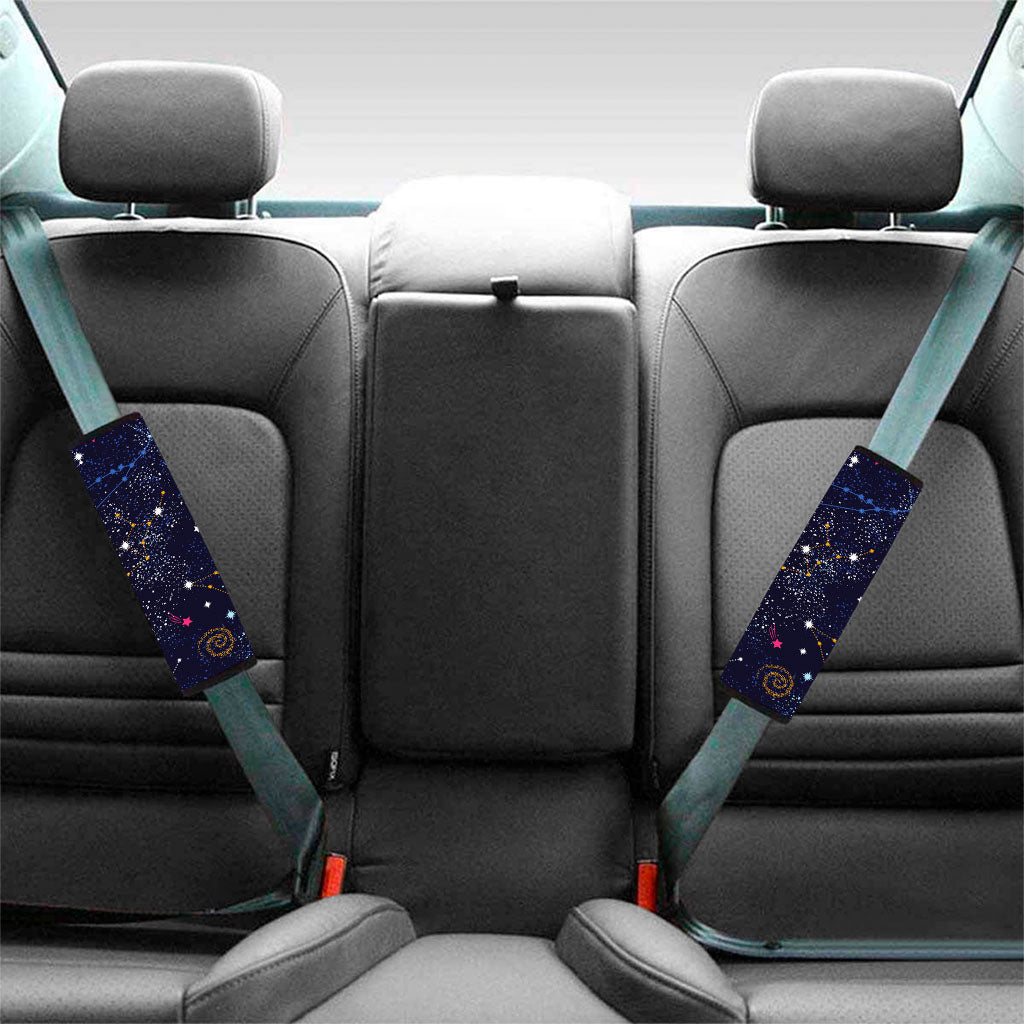 Zodiac Star Signs Galaxy Space Print Car Seat Belt Covers