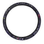 Zodiac Star Signs Galaxy Space Print Car Steering Wheel Cover