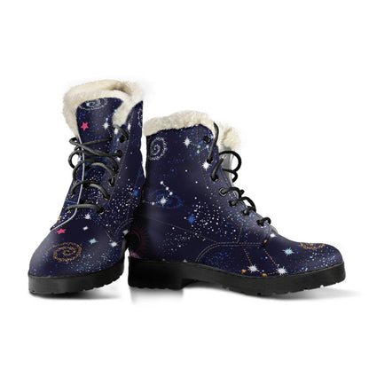 Zodiac Star Signs Galaxy Space Print Comfy Boots GearFrost