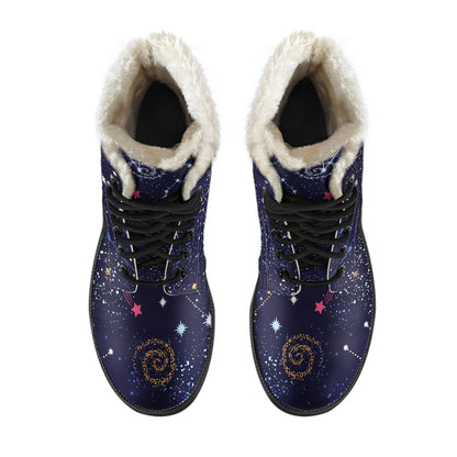 Zodiac Star Signs Galaxy Space Print Comfy Boots GearFrost