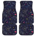 Zodiac Star Signs Galaxy Space Print Front and Back Car Floor Mats