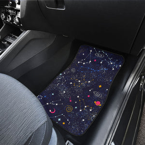 Zodiac Star Signs Galaxy Space Print Front Car Floor Mats