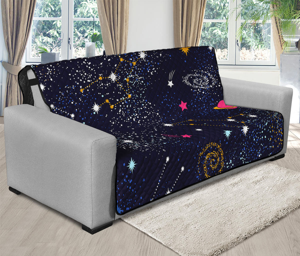 Zodiac Star Signs Galaxy Space Print Futon Protector