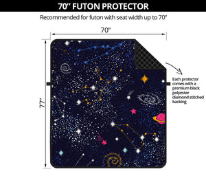 Zodiac Star Signs Galaxy Space Print Futon Protector