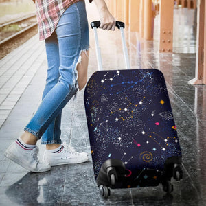 Zodiac Star Signs Galaxy Space Print Luggage Cover GearFrost