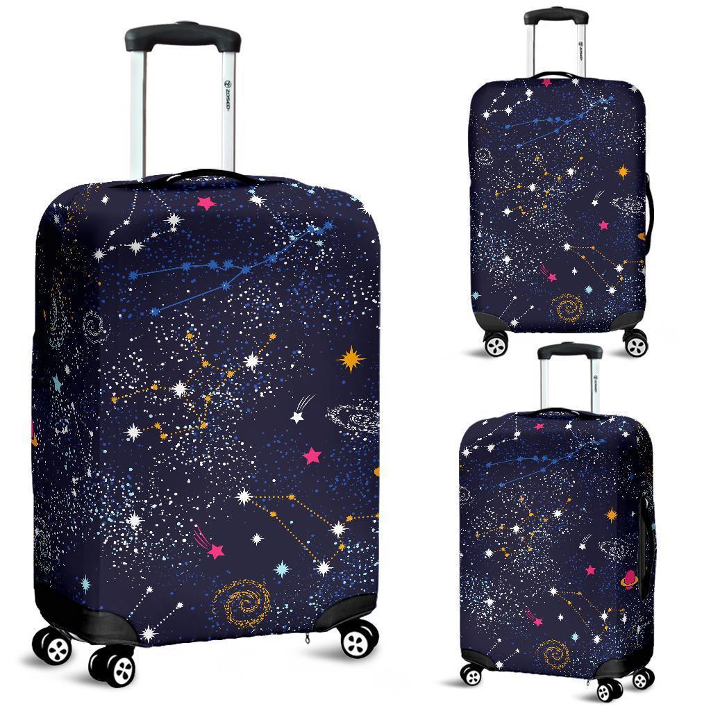 Zodiac Star Signs Galaxy Space Print Luggage Cover GearFrost