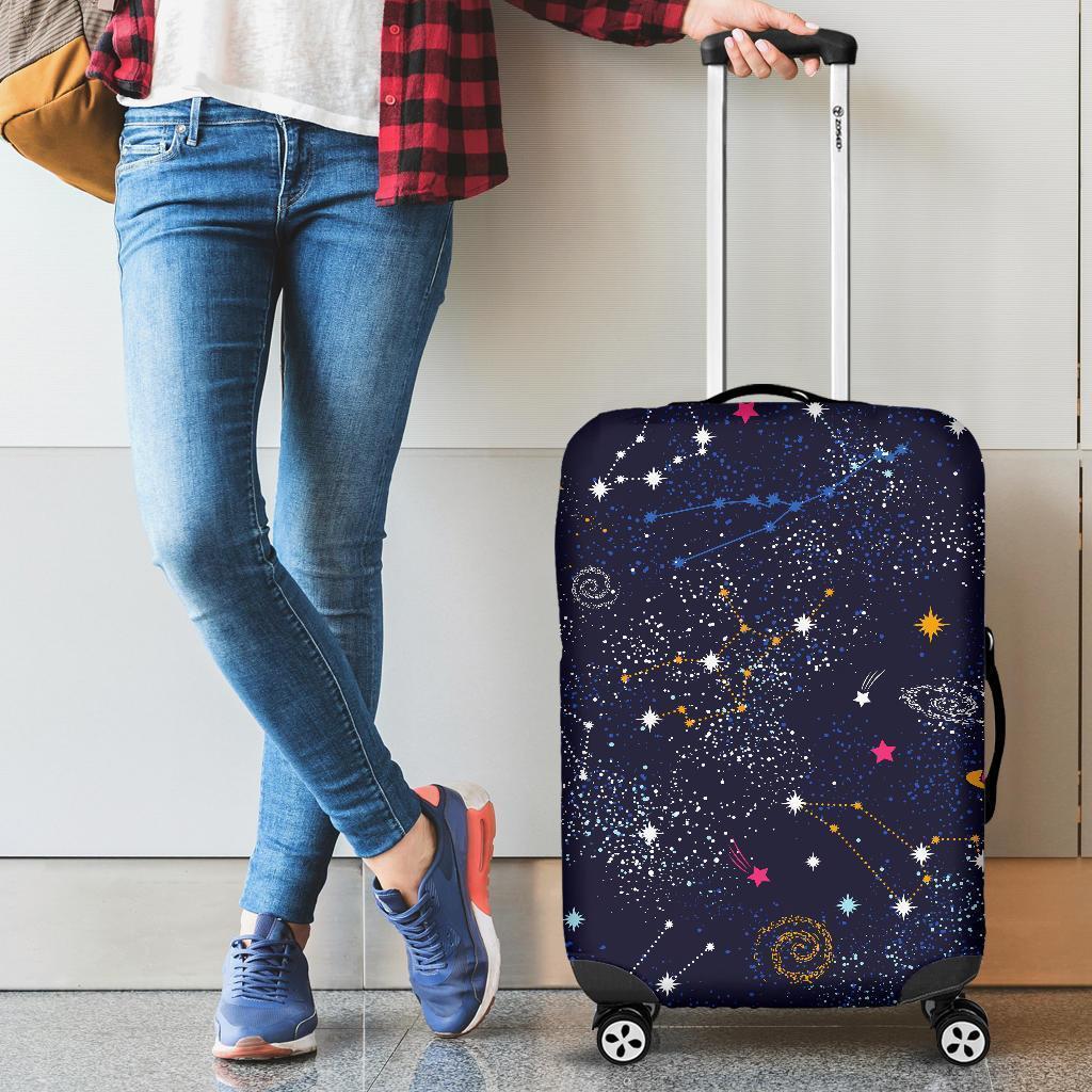 Zodiac Star Signs Galaxy Space Print Luggage Cover GearFrost