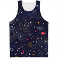 Zodiac Star Signs Galaxy Space Print Men's Tank Top