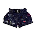 Zodiac Star Signs Galaxy Space Print Muay Thai Boxing Shorts