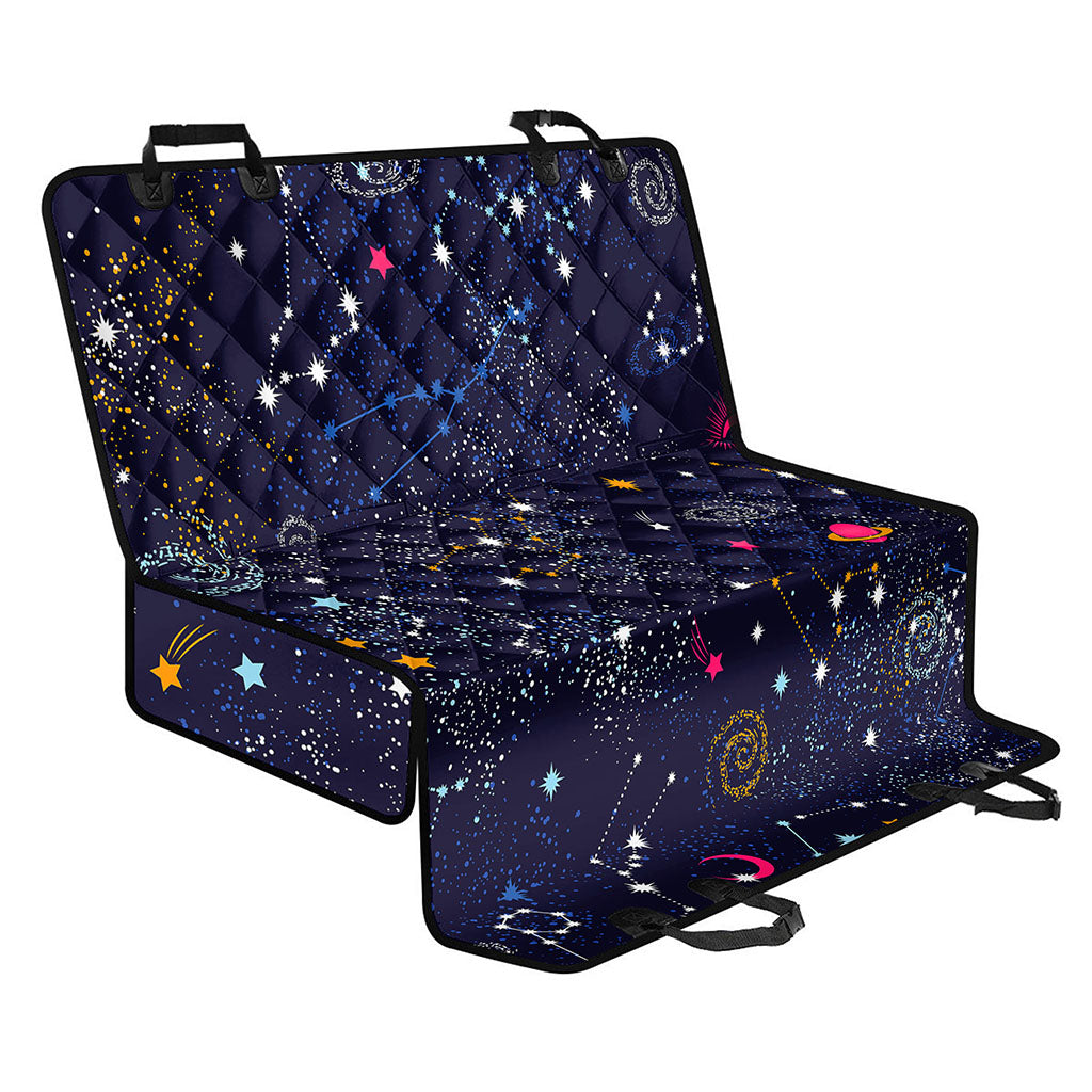 Zodiac Star Signs Galaxy Space Print Pet Car Back Seat Cover