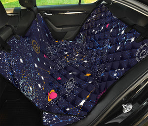 Zodiac Star Signs Galaxy Space Print Pet Car Back Seat Cover